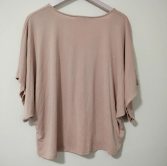 Tricot by C'est Toi Blush Dusty Pink Size Small Tie Front Dolman Top Blouse - Picture 6 of 7
